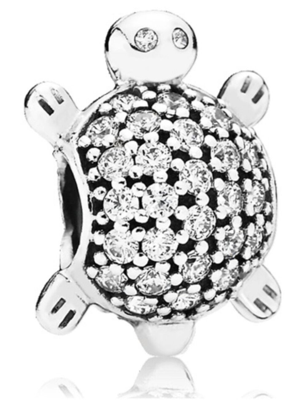 PANDORA Sea Turtle Charm with Zirconia Authentic Sterling Silver Animal Beach